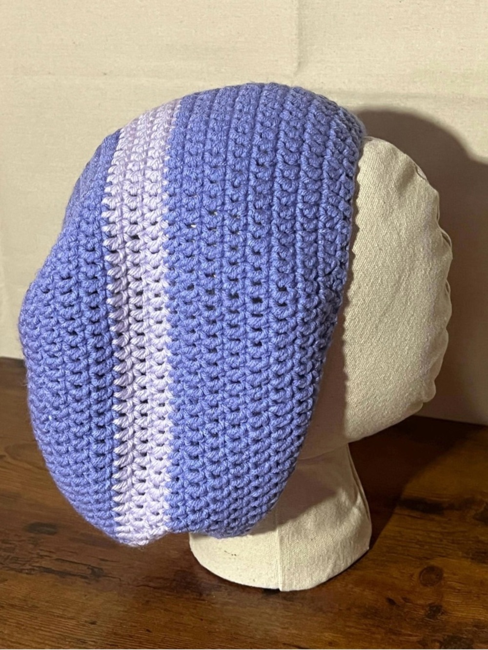 Handmade Crochet Rasta Tam Hat | Slouchy Beanie for Locs | Purple